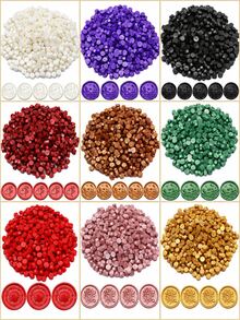 100pcs/Pack Vintage Metallic Color Wax Beads, Suitable For Wax Seal Stamps, Perfect For Wedding Invitations And Envelope Sealing, Back To School Season - Multiple Styles - View 5