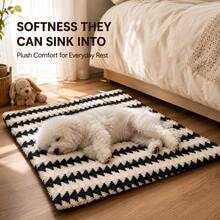 Plush Pet Mat Winter Warm Soft Dog Bed, Comfortable Houndstooth Pattern Dog Crate Pad, Suitable For Large, Medium, Small Dogs And Cats Indoor Use, Dog Bed, Cat Bed, Pet Mat - Multicolor - View 4