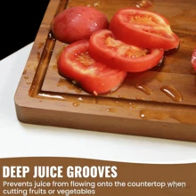 Heavy-Duty Solid Wood Cutting Board, Kitchen Cutting Board, Wooden Cutting Board, Cheese Board, Suitable For Cutting Vegetables, Cutting Boards, And Platters. It Can Cut Meat, Fruits, Vegetables, Cheese, And Dishes. Stylish Tableware, Kitchen Essential, Kitchen Tool, Kitchen Accessory, Cutting Board, Wooden Board. - Brown - View 9