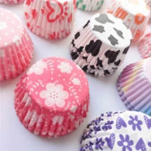 100pcs Random Color & Pattern Cupcake Liners, Oil-Proof Muffin Paper Baking Cups, Disposable Cake Wrappers For Home Baking Party Decor - View 8