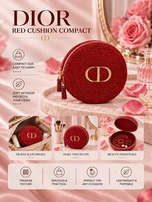 Dior Red Padded Bag, 15*11*8cm, Lightweight, Easy To Carry, For Daily Essentials, Minimalist Design, Red Premium Lining, High-Quality Fabric, Suitable For Travel Storage. - Red - View 9