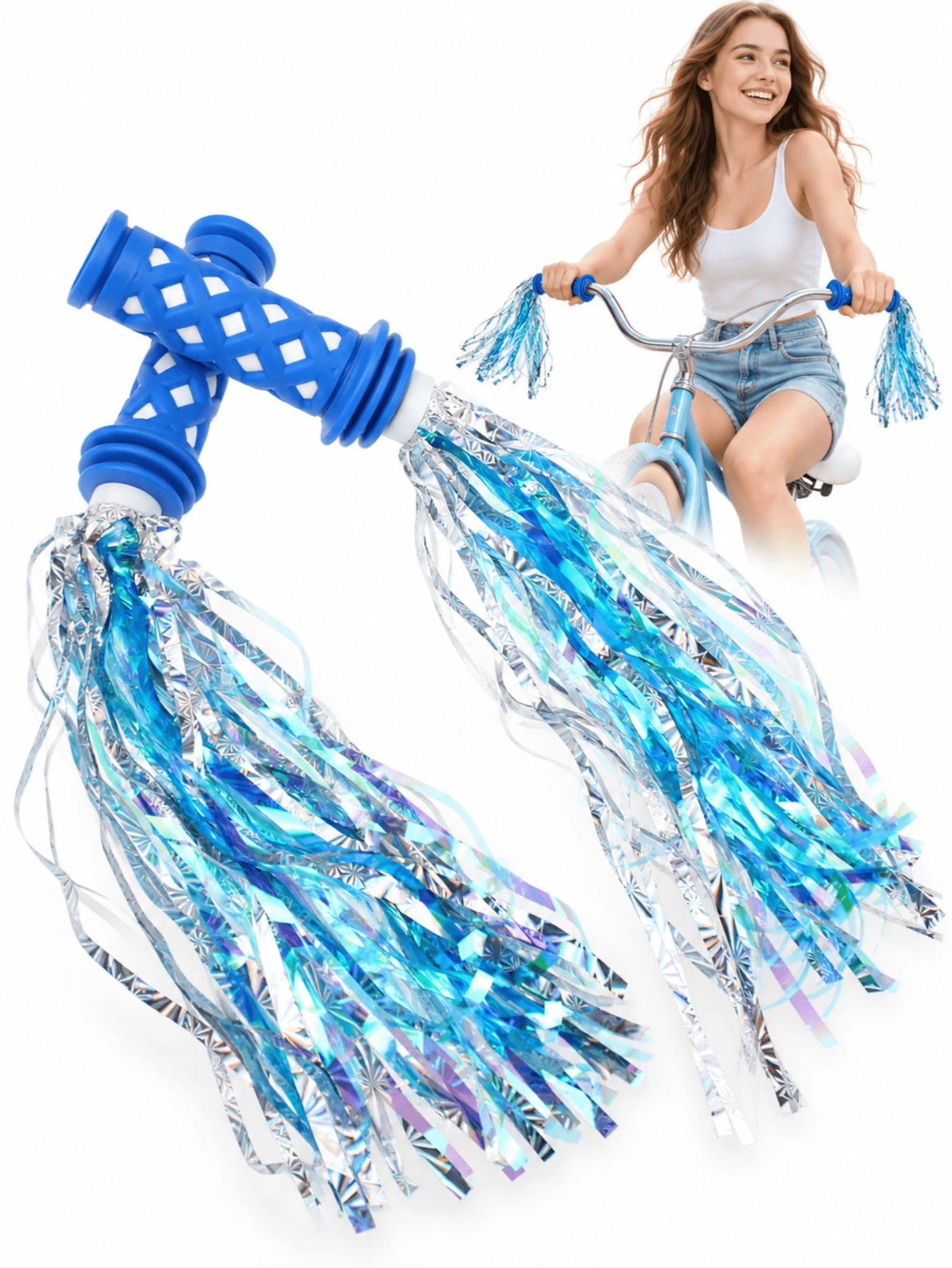 Bicycle Handlebar Grips, Tassel Streamers, Suitable For Bicycles, Balance Bikes, Road Bikes And Scooters - Multicolor - View 1