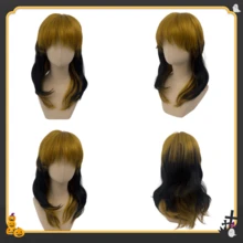 Two-Color Gradient Cosplay Wig, Long Layered Mullet Wig With Bangs, Synthetic Hair For Halloween, Party & Carnival - Multicolor - View 6