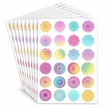 240pcs/10sheets Colorful Gradient Mandala Round Stickers, Multiple ...