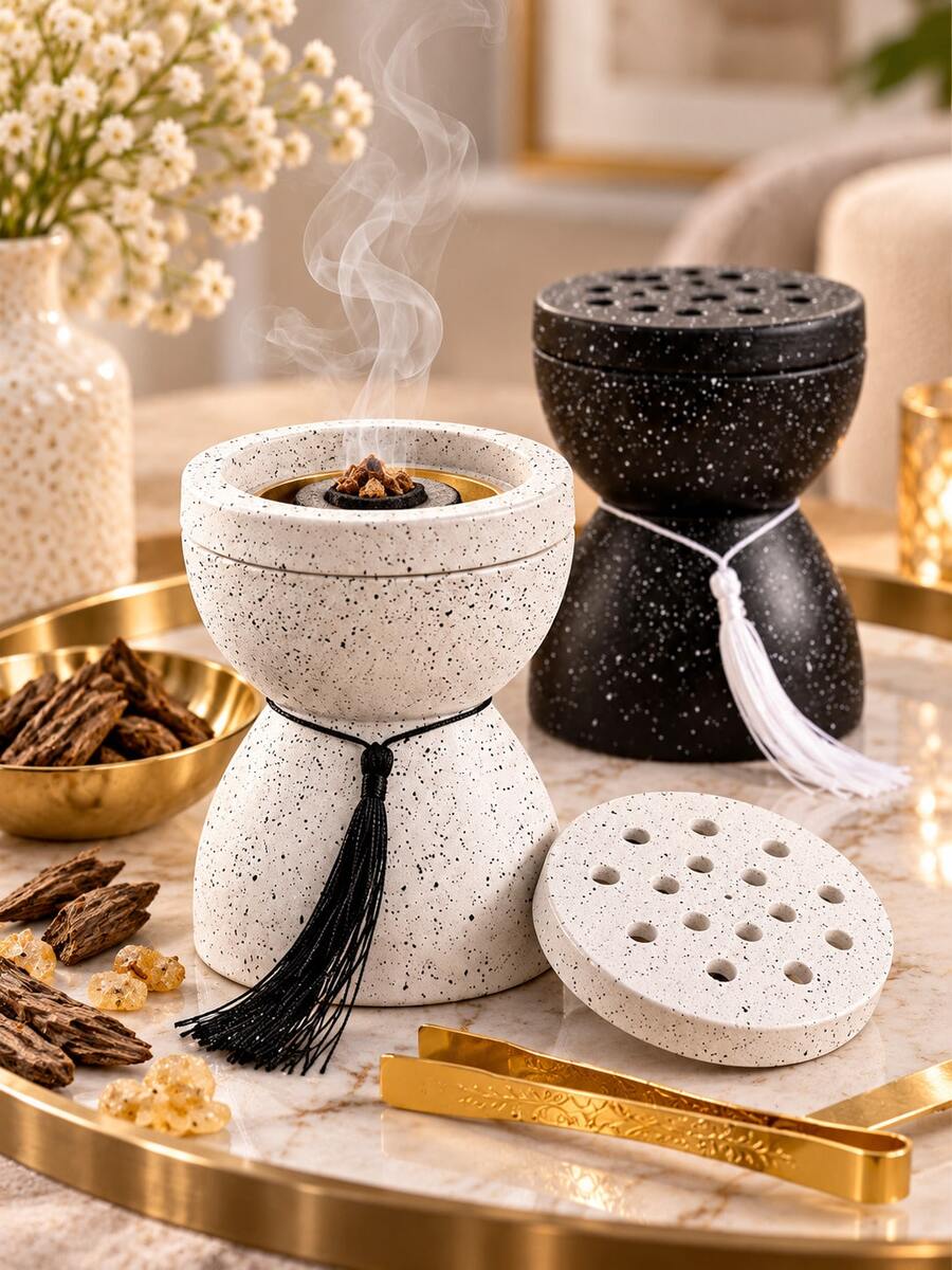 1pc Resin Crafts Minimalist Modern Aroma Diffuser, Arabian Incense Burner, Home Decor, Room Decor, Party & Holiday Decoration, Candle Holder - 1PC - View 1