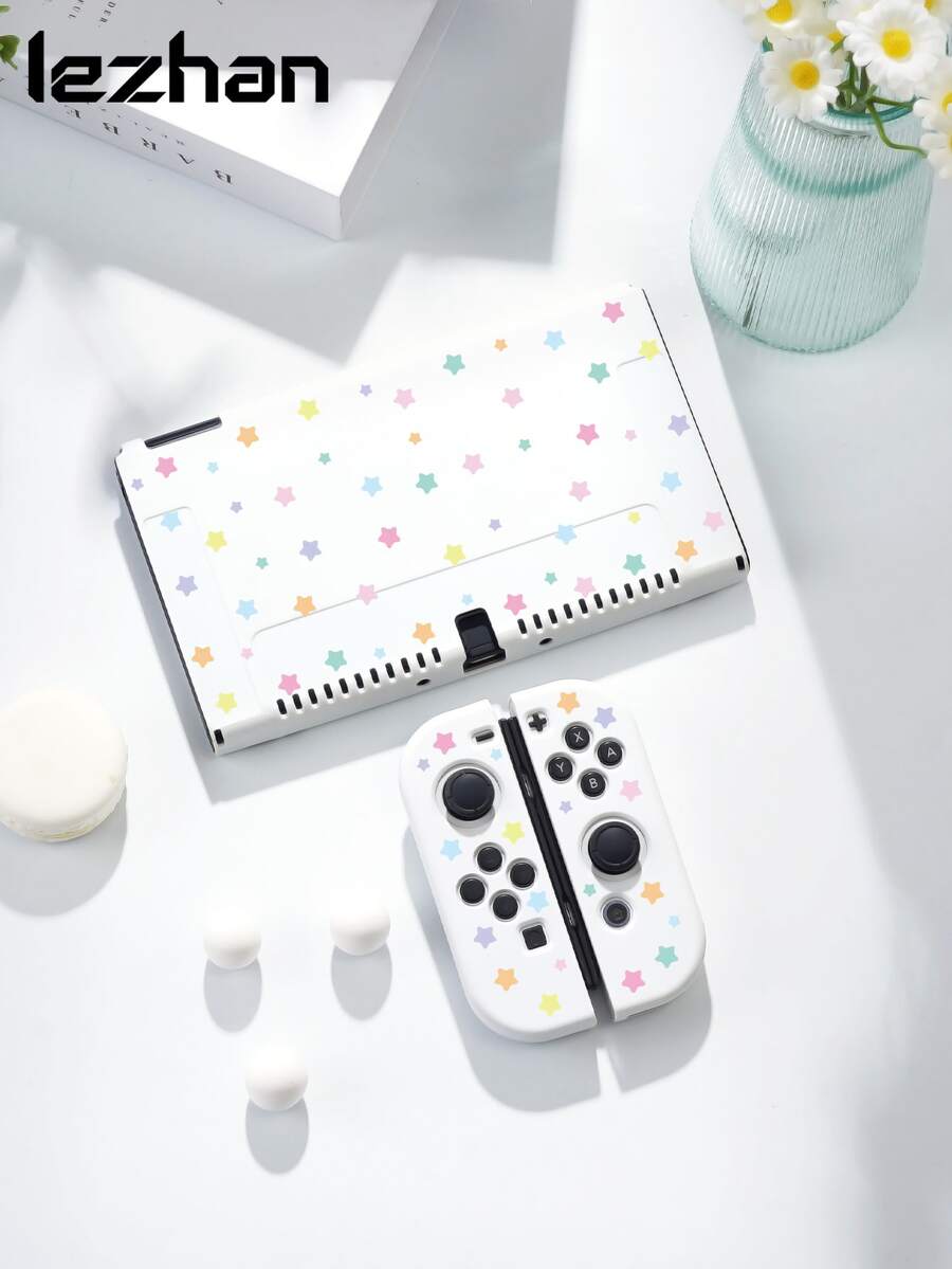 Lezhan, Cute Star Pattern Game Console Protective Case, Suitable Compatible With Switch 2nd Gen (2025), Compatible With Switch NS/Switch OLED, Suitable Compatible With Switch 2 Game Console Accessories, Storage Bag, Dock Shell, Romantic Gift Compatible With Switch Players - View 1