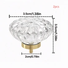 2pcs Crystal Vintage Gold Cabinet Vanity Pulls, Gold Transparent Glass Handles, Single Hole Design Suitable For Drawers, Vanity, Kitchen Bathroom Cabinet Hardware - Gold - View 8