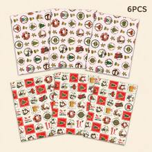 6pcs Cartoon Christmas Santa & Snowman Wrapping Paper 19.69inch*27.56inch,2‑Design Set,For Gift Wrapping,Bouquet Wrapping,Book Or Notebook Cover Wrapping,Christmas Holiday Decoration - 6 - View 12