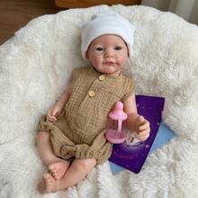 18 Inch Tobiah Solid Silicone Reborn Baby Girl Toy Handmade Soft Touch Newborn Baby Doll For Birthday Gifts (Anatomically Accurate) - Silicone Doll - View 4