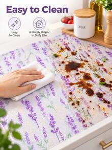 1 Roll Lavender Print Drawer Shelf Liner For Kitchen Cabinets Non-Adhesive Drawer Liners Refrigerator Liner Non Slip Cabinet Liners For Shelves Eva Liner For Bathroom Kitchen,Kitchen Cupboard Dresser Closet Home Storage Decor - View 6