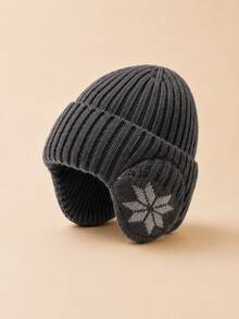 Vintage Ribbed Knit Beanie Hat With Snowflake Earflap Design, Unisex Warm Winter Knitted Cap, Casual Earflap Cold Weather Hat, Suitable For Outdoor Walking, Travel, Commuting, Autumn/Winter Hat Accessory - Multicolor - View 14