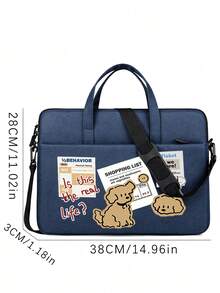 Cute Dog Print Laptop Bag, Lightweight Portable Zippered Crossbody, Laptop Storage Bag (Suitable For Office, Campus And Travel) - Multicolor - View 11
