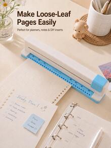 1pc Round 30-Hole Extra Large Manual Hole Puncher, Suitable For Different Sizes Of Paper Punching, Hand-Pressed Multi-Hole Punching Machine, Ideal For Making Planners And Loose-Leaf Notebooks, Effortless Paper Punching Tool - Single Piece - View 5