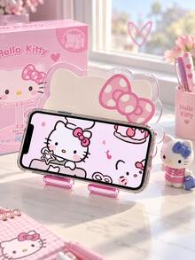 Sanrio Hello Kitty Acrylic Phone Stand, Adjustable Phone Holder, Highly Attractive Cartoon Kitty Cat Desktop Phone Stand, Suitable For Desk Decor, Office Decor And Gifts - Multicolor - View 4