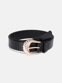 1pc/3pcs Solid Color Casual PU(Polyurethane) Women's Belt Suitable For Daily Use With Vintage Carved Buckle - A - View 21