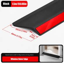 1pc 1M/1.5M/2M Window Waterproof Self-Adhesive Rain Guard Sealing Tape, Flexible Weather-Resistant Window Edge Sealing Strip, Suitable For Sliding Doors Balcony Window Frames, Home Rain Guard Water-Blocking Strip - A-Black - View 14