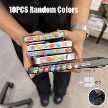 10pcs/20pcs/30pcs Colorful 3D Turtle Side Decoration Stickers Random Colors, DIY Phone Case Modification Accessories, Nail Art Decorations, Fun Handmade DIY, Free Paste Decor Modification, Creative Gift Items For Best Friends - Multicolor - View 12