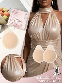 Invisible Breast Lifting Nipple Pasties Boxed Waterdrop Adhesive Nipple Covers Reusable Breast Tape For Low Cut Backless Tops - Multicolor - View 2