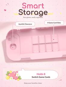 Lezhan, 2pcs/Set 1 Pink Face Cover Switch 2 Game Console Protective Case + 1 Lanyard/Wrist Strap, Suitable Compatible With Switch NS/OLED Game Console Protective Cover, Anti-Slip, Anti-Sweat, Anti-Dust, Anti-Scratch, Enhance Gaming Experience, Valentine's Day/Spring Romantic Gift - View 4