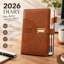 1pc 2026 Daily & Monthly Planner, 100GSM Thick Inner Pages, Hardcover, Professional Time Management Journal, New Year Autumn Winter Goal Tracking, Holiday Efficient Gift - One Size Fits All - View 1