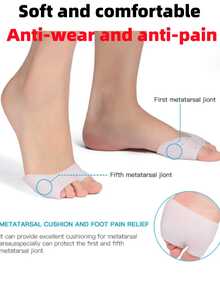 1 Pair/2 Pairs/3 Pairs White Honeycomb Breathable Silicone Foot Protection Covers, Anti-Friction, Sole And Side Protection, Unisex, One Size, Can Be Worn With Shoes - White - View 2