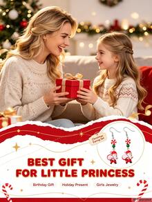 Set 12 Pasang Anting Natal Anak, Dekorasi Pesta Liburan, Hadiah Festival Lucu untuk Anak Perempuan - MultiWarna - View 4