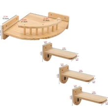 Wall-Mounted Cat Climbing Tree And Perch Set, 1pc Corner Cat Perch, 3pcs Cat Steps, Stable Cat Wall Shelf For Playing And Climbing, Max Weight Capacity 12kg (26lb) - Apricot - View 10
