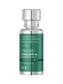 Esencia Facial Renovadora con Retinol VT COSMETICS Cica Reti-A Essence 0.7 30ml - Tratamiento Concentrado Coreano con Complejo Reti-A, Bakuchiol, Centella Asiática y Péptidos para Poros Dilatados, Textura y Arrugas K-Beauty - Centella asiática - Ver 1