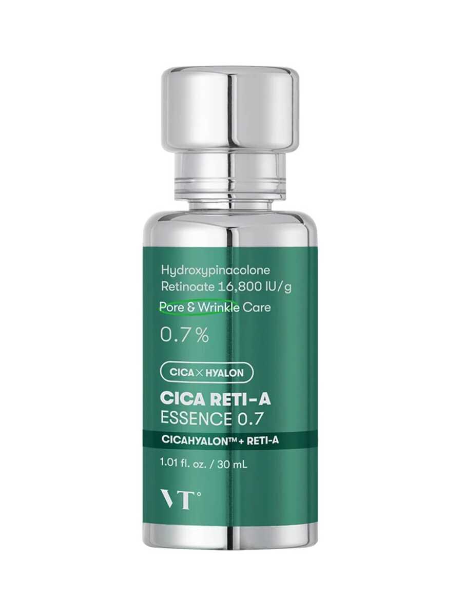 Esencia Facial Renovadora con Retinol VT COSMETICS Cica Reti-A Essence 0.7 30ml - Tratamiento Concentrado Coreano con Complejo Reti-A, Bakuchiol, Centella Asiática y Péptidos para Poros Dilatados, Textura y Arrugas K-Beauty - Centella asiática - Ver 1