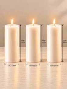 Set Lilin Pilar Putih Gading, Berbagai Ukuran, Set Kombinasi, Lilin Silinder Diameter 5cm, Lilin Tanpa Aroma, Tanpa Asap Hitam, Dekorasi Pernikahan, Dekorasi Meja Rumah - Lilin dekoratif kolom - View 21