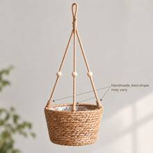 Macrame Woven Hanging Planter Basket, Indoor Outdoor Suspended Plant Storage Basket, Flower Pot Holder, Home Decor - Hanging Basket - View 9