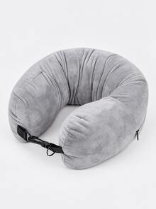 Adjustable U-Shaped Travel Neck Pillow, Wide & Comfortable Design With Convenient Zipper, Portable, Suitable For Car, Train, Office And Airplane, Ideal For Long Flights - Multicolor - View 17