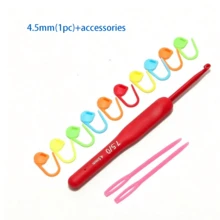 EDCUEBE7 1/3/5/9PCS Set Kait Rajut Pegangan Lembut, Set Kait Rajut Ergonomis 2-6mm, Kait Rajut Aluminium Sentuhan Lembut Merah, Cocok Untuk Pemula/Profesional, Perlengkapan Merajut dan Merenda yang Indah (Warna Aksesori Acak) - Jarum rajut berwarna merah terang - View 24