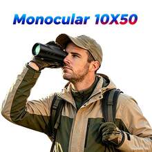 APEXEL 10X50mm Monocular Telescope, FMC & BaK4 Prism Telescope With Reticle, HD For Hunting Bird Watching Camping Concerts, Tripod Supported, Anti-Slip, 306Ft/1000Yd Wide FOV - A - View 6
