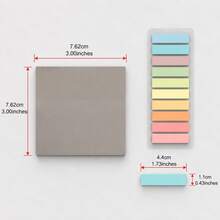 10-Color Square Sticky Notes & Index Tabs Set, Colorful Self-Adhesive Memo Paper, Suitable For Study, Reading, Office, Planning Lists, Book Marking, Fridge Notes And Daily Reminders, Minimalist Stationery Supplies, Suitable For Home, School And Office Use - one-size - View 1