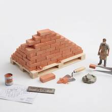 Garden Decor Miniature Brick Set 200pcs Small Bricks + 1 Tweezers + 1 Small Brush - A - View 11