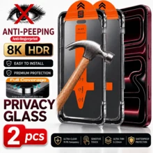 CASECOPS 2Pcs Privacy Tempered Glass Phone Screen Protector, One-Click Dust-Free Installation, Compatible With IPhone 18 Pro Max/18 Pro/17 Pro Max/17/16 Pro Max/16/15 Pro Max/15 Pro/15 Plus/15/14/13/12/11, 9H+ Hardness, Anti-Scratch, Anti-Fingerprint, Privacy Protection, Front HD Display, Side Privacy Protection, Suitable For Daily, Office And Home Use, Compatible Phone Cases - 2Pcs - View 1