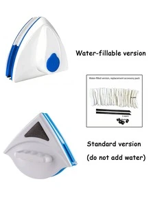 Double-Sided Magnetic Window Cleaning Tool Glass Cleaner Magnetic Exterior Window Cleaning Brush With Dual Water Tank And Squeegee System Surface Glass Cleaning Brush High-Rise Exterior Window Cleaning Brush Home Glass Cleaner Hands-Free Rotating Design - Multicolor - View 10