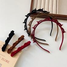 3/2/1pc Set Flocked Woven Hair Clips, 3 Colors, Perfect For Styling Side Bangs And Flyaways, Hair Clip And Headband Combination, Headband, Hair Hoop - Multicolor - View 8