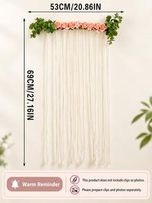 1pc Pink Rose & Green Leaf Photo Wall Hanging Decor, Floral Photo Display Rack, Photo Clip Hanging Display, Creative Photo Wall Decoration, Photo Display Pendant, Photo Storage Display Rack, Clip Photo Wall, Travel Photo Display, Selfie Photo Display, Landscape Photo Display, Memorial Photo Display, Postcard Display, Card Display, Memo Display, Art Image Display - Style a - View 12