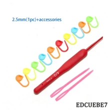 EDCUEBE7 1/3/5/9PCS Set Kait Rajut Pegangan Lembut, Set Kait Rajut Ergonomis 2-6mm, Kait Rajut Aluminium Sentuhan Lembut Merah, Cocok Untuk Pemula/Profesional, Perlengkapan Merajut dan Merenda yang Indah (Warna Aksesori Acak) - Jarum rajut berwarna merah terang - View 18