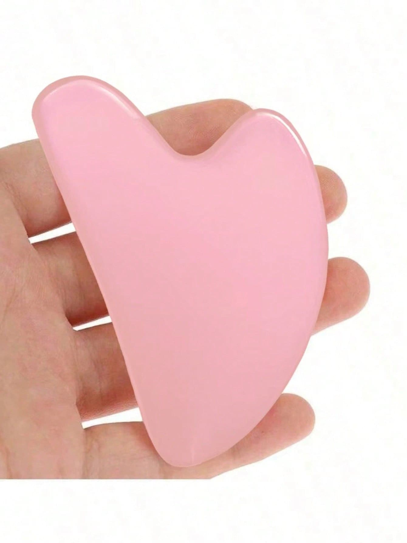 Rose Quartz Heart-Shaped Facial Beauty Massage Scraping Board, V-Shaped Face Beauty Tool - Gua Sha Board - View 1