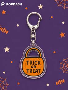 1/6Pcs Halloween Pumpkin Bat Ghost Acrylic Keychain Set, Spider Candy Bag Pendant, Backpack Key Ring Decoration, Party Gift - Multicolor - View 11