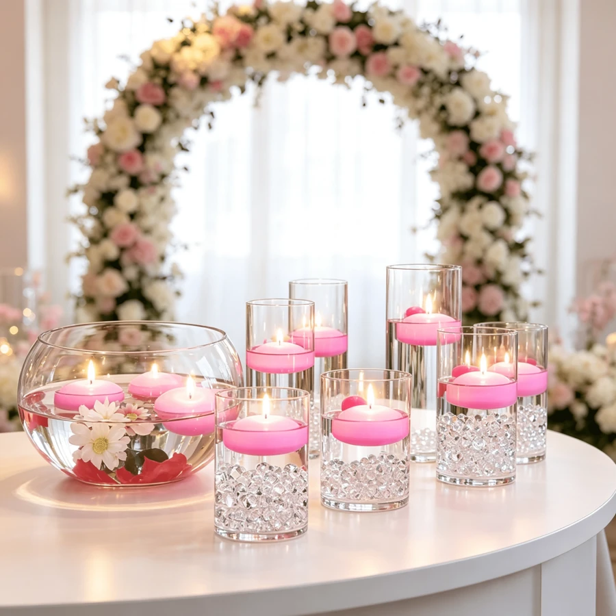 150/100/50/20/10/1pc Aromatherapy Floating Candles, Suitable For Wedding, Hotel, Birthday, Party Decoration, Floating Candles, Tea Lights, Romantic Wedding Candles, Round Table Centerpiece Decoration Candles