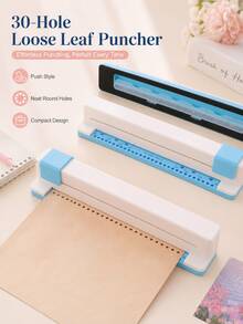 1pc Round 30-Hole Extra Large Manual Hole Puncher, Suitable For Different Sizes Of Paper Punching, Hand-Pressed Multi-Hole Punching Machine, Ideal For Making Planners And Loose-Leaf Notebooks, Effortless Paper Punching Tool - Single Piece - View 7
