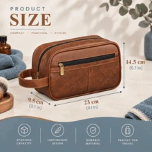 Tas Perlengkapan Mandi Pria yang Dipersonalisasi, Tas Perlengkapan Mandi dengan Nama Kustom, Tas Cuci Perjalanan, Tas Kosmetik, Hadiah untuk Pengantin Pria, Hadiah Hari Ayah, Hadiah Ulang Tahun - MultiWarna - View 11