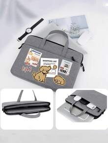 Cute Dog Print Laptop Bag, Lightweight Portable Zippered Crossbody, Laptop Storage Bag (Suitable For Office, Campus And Travel) - Multicolor - View 9