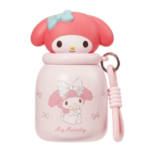 Miniso Botol Air Dingin Mini Bentuk Puding Lucu Karakter Sanrio 250ml,  /  / , Gelas Perjalanan Portabel dengan Tutup Karakter & Tali Gantungan (1 buah) - MultiWarna - View 11