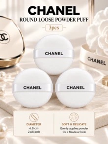 CHANEL Round Powder Puff, 6.8CM 1PC/3PCS/5PCS, Soft And Lightweight, Easy To Pick Up Powder, Suitable For Setting Loose Powder - Powder Puff - View 10