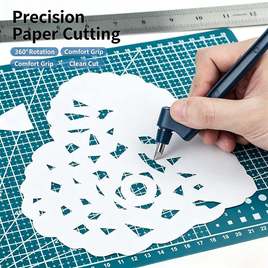 360 Degree Rotatable Art Carving Pen Tool, Stainless Steel Portable Paper Cutter Knife, Precision DIY Craft Cutting Tool For Paper, Vinyl, Sticker